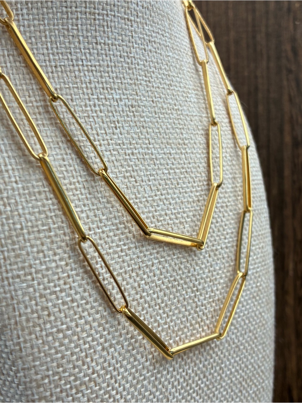 J. Crew 925 Silver Gold Vermeil Paper Clip Chain Necklace 30"